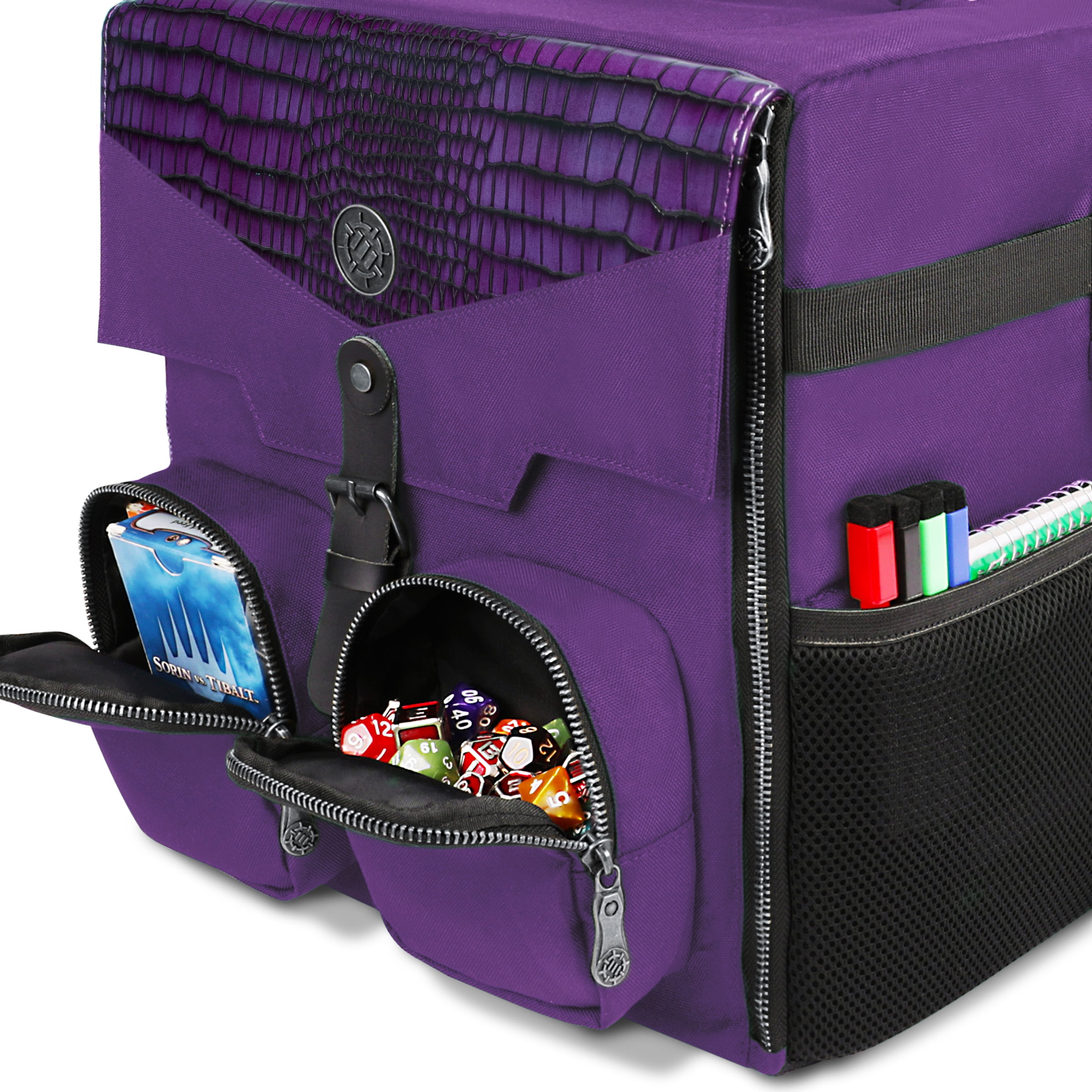 ENHANCE Collector's Edition Board Game Shoulder Bag - Game Storage with Pockets (Dragon Purple)