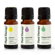 Plant Therapy Lemon, Lavender and Peppermint Essential Oil Set 10 mL (1/3 oz) 100% Pure, Undiluted, Natural Aromatherapy