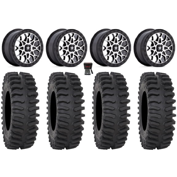 MSA Portal Beadlock 15" Wheels Machined 35" XT400 Tires Sportsman RZR Ranger