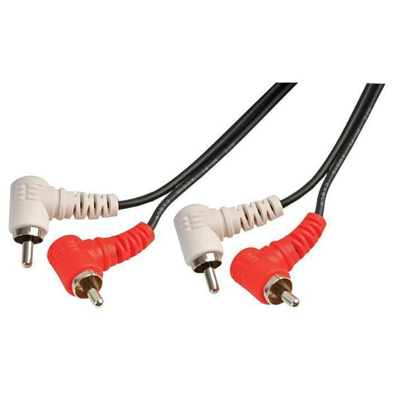 PRO SIGNAL 2x Right Angled Phono (RCA) Male to 2x Right Angled Male Lead 1.2m