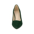 thumbnail image 2 of BLISSFUL STEP Women's Shoes Pointy Toe Slip-on Faux Suede Block Heel Pumps  Green 9, 2 of 8