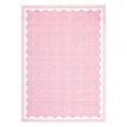 thumbnail image 4 of Nanan 8'x10' Scalloped Edge Area Rug, Machine Washable Low-Profile Woven Carpet, Non-Slip Soft Textured Rug for Living Room Bedroom Nursery Home Decor,Pink, 4 of 8