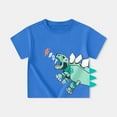 thumbnail image 2 of shoper Toddler Shirts Boys Back to School Shirts Dinosaur Print Short Sleeve T-Shirts Comfy Back To School Shirt School Clothes for Boys Blue 130, 2 of 3