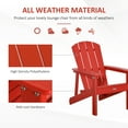 thumbnail image 5 of Outsunny Adirondack Chair, All-Weather HDPE Lounger, Red, 5 of 9