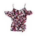 thumbnail image 1 of bar III Womens Cold Shoulder Wrap Blouse, Multicoloured, X-Large, 1 of 2