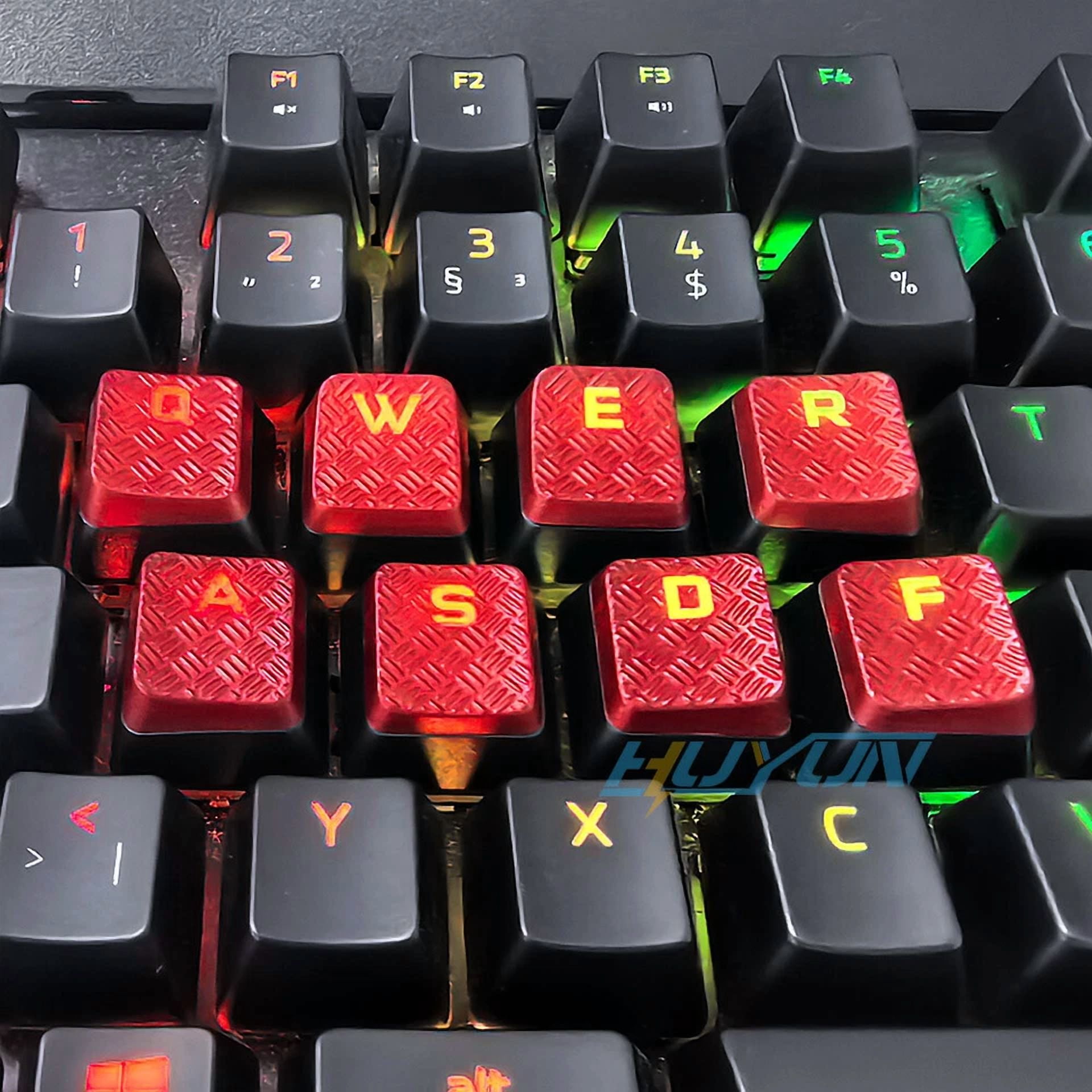 CIRCLE- 10Pcs Cherry Mx Red Texture Keycaps For Corsair Logitech &Razer Keyboards Us Stk