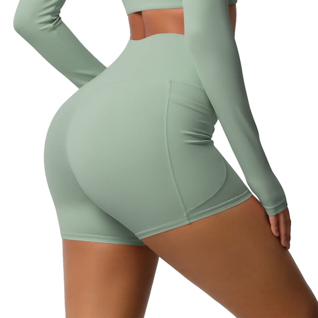 Pantalones Cortos de Yoga de Cintura Alta, Cómodo Fitness Deportivo, Pantalones de Secado Apretados Transpirables para Mujeres