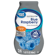 (10 pack) Great Value Electrolyte Blue Raspberry Drink Enhancer, 1.62 fl oz, 10 Pack