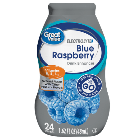 (10 Pack) Great Value Electrolyte Drink Enhancer, Blue Rasberry, 1.62 fl