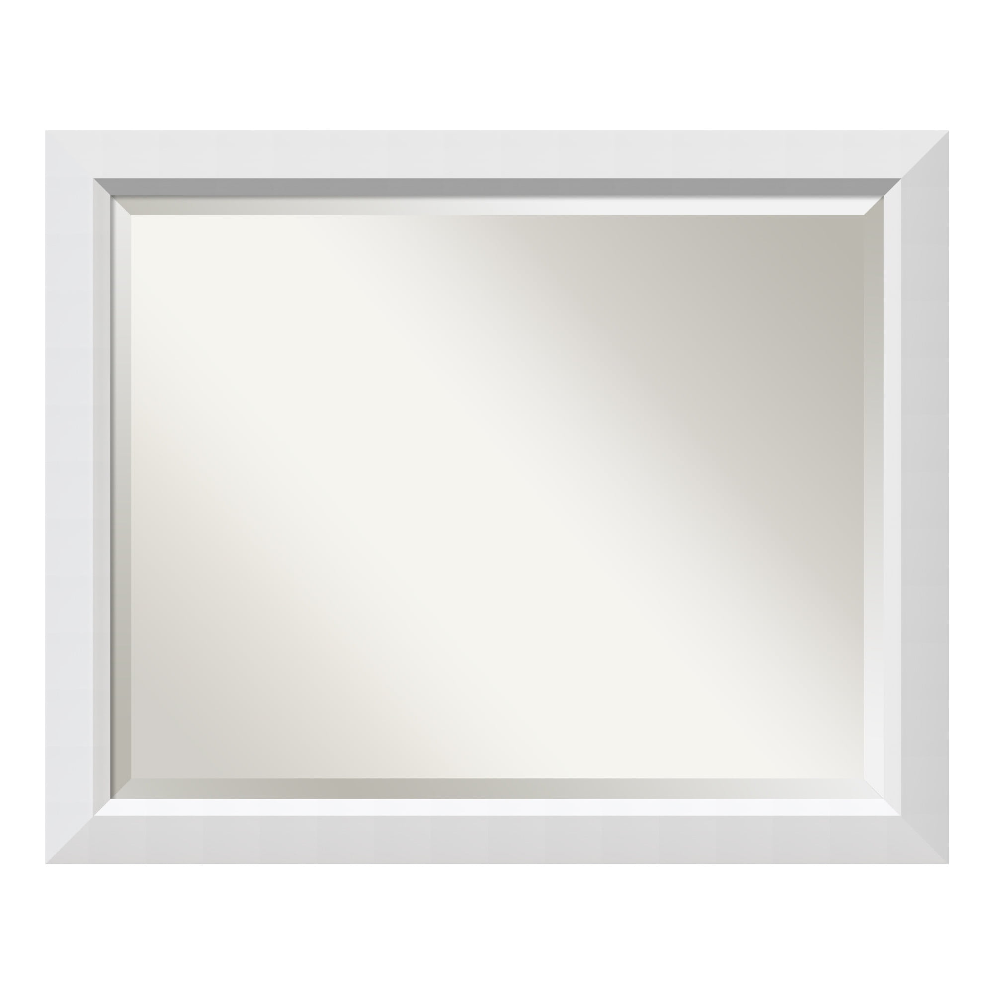 Lakeside White Frame Beveled Wall, White Framed Mirror Rectangle
