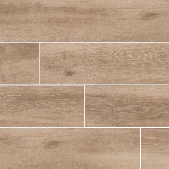 The Tile Life Belgrad 6" x 36" Wood Look Beige Matte Porcelain Floor and Wall Tile (10.22 Sq. ft./Case)