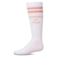 thumbnail image 2 of MeMoi Girls "Summer Of Fun" Cotton Blend Varsity-Stripe Knee High Sock - Girls - Female, 14, Black, 2 of 11