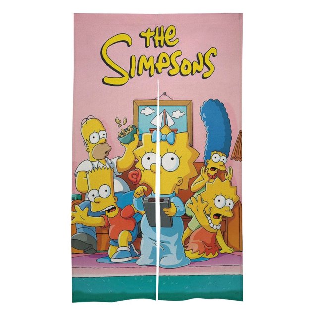 Cortina para puerta de Los Simpsons, cortina opaca para puerta de 34 x 57 pulgadas, cortina divisoria para privacidad de habitación para decoración del hogar, dormitorio, cocina, 2 paneles