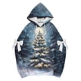 thumbnail image 5 of YueHuiYing Womens Bow Graphic Hoodie Cute Bow Sweater Oversized Long Sleeve Sweatshirt Drop Shoulder Pullover Tops, 5 of 5