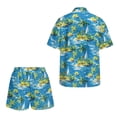 thumbnail image 2 of Xoenoiee Tropical Palm Tree Hibiscus Boat Print Women's Boho 2 Piece Outfits Beach Vacation Sets Short Sleeve Open Front Kimono Blouse and Shorts Set for Ladies, Size XL, 2 of 7