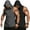 Black&Dark Grey, variant on Men's 2 Pack Workout Hooded Tank Tops Bodybuilding Muscle Cut Off T Shirt Sleeveless Gym Hoodies