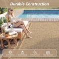 thumbnail image 2 of SIXHOME Outdoor Rugs 6'x9', Farmhouse Bordered Patio Rug, Indoor Outdoor Polypropylene Weave Textured Carpet, Water-Resistant, Quick-Dry Rug for Porch, Balcony, RV, Garden, Neutral Brown, 2 of 8