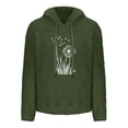 thumbnail image 3 of Women's Pullover Hoodies Long Sleeve Drawstring Print Tops Fleece Casual Hooded Sweatshirts with Pockets Loose Fit (S, Army Green-A), 3 of 3