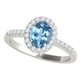 thumbnail image 1 of Mauli Jewels Rings for Women 2.45 Carat Diamond and Oval Shaped Blue Topaz Ring 4-prong 10K White Gold, 1 of 6