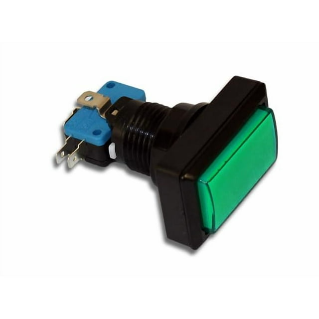 Arcade Game Illuminated Button Rectangle for Arcade and Crane Machines Green Jamma Mame