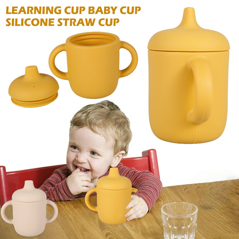 Nyidpsz Children's Silicone Drinking Cup Baby Training Learning Drinking Cup with Spill Proof Leak-Proof Lid Toddler for Babies Over 6 Months, Size