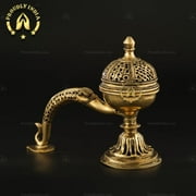 ProudlyIndia Elegant Brass Dhoop Burner & Agarbatti Holder - Spiritual Decor Pooja Item, Available Online