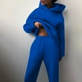 thumbnail image 3 of Scyoekwg Women 2 Piece Outfits Sweatsuit Long Sleeve Sweatshirt Jogger Sweatpant Casual Two Piece Set Matching Outfits Fashion Lounge Set (Blue,M), 3 of 6