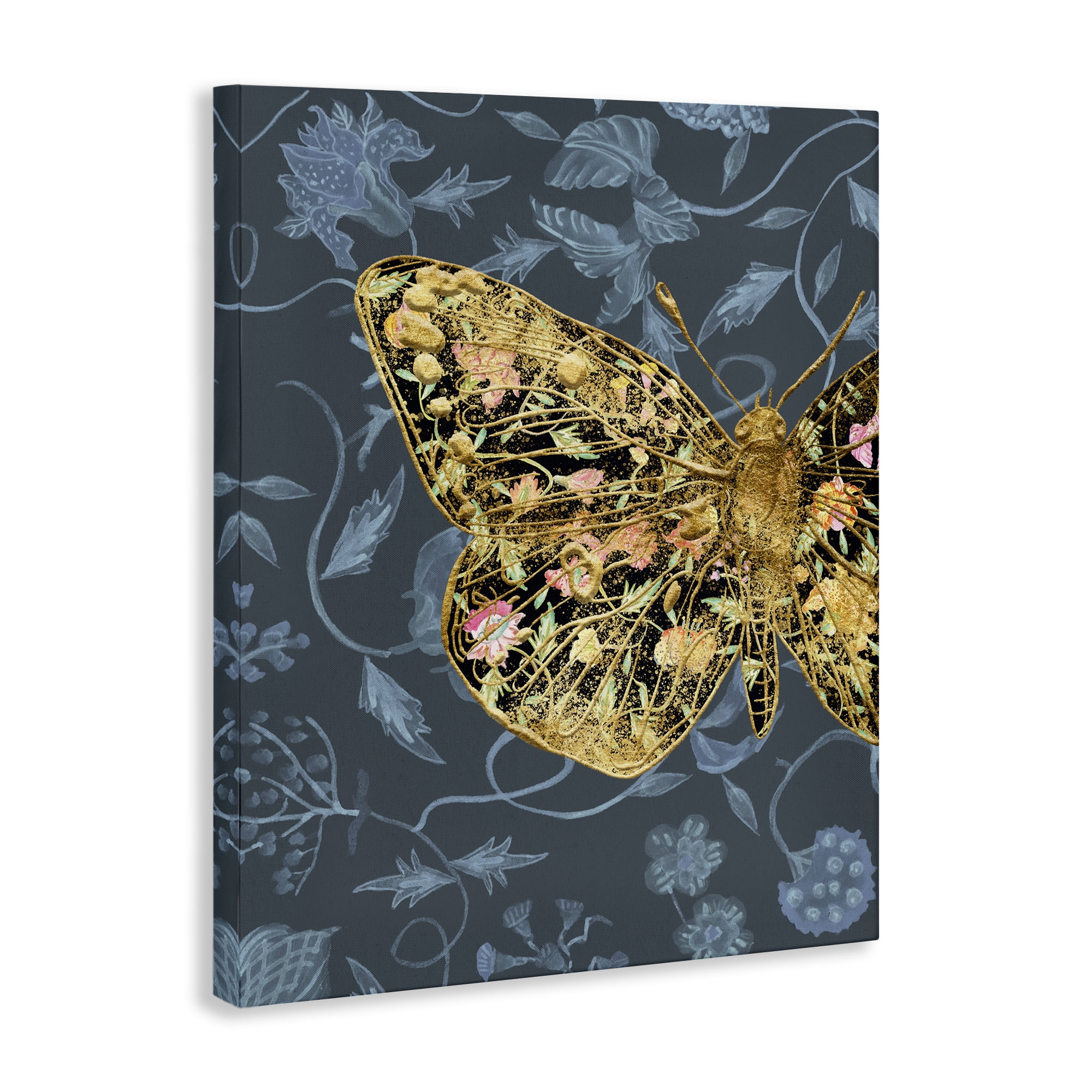 Stupell Industries Glam Traditional Butterfly Animals & Insects Painting Gallery Wrapped Canvas Art Print Wall Art, 36 x 48