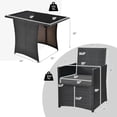 thumbnail image 5 of RELAX4LIFE 3-Piece Outdoor Furniture Set - All Weather Wicker Rattan Patio Dining Set w/Tempered Glass Coffee Table & Cushions, Bistro Conversation Set for Yard, Balcony (Grey), 5 of 9