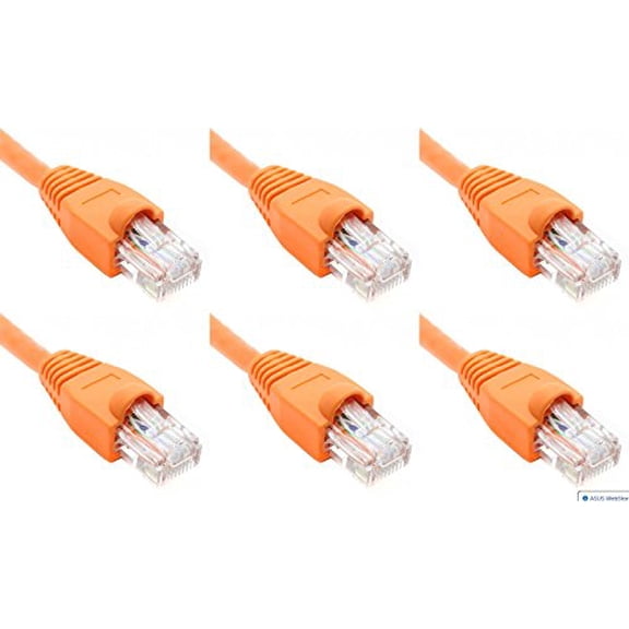 Ultra Spec Cables Pack of 6 - Orange 1FT Cat6 Ethernet Network Cable LAN Internet Patch Cord RJ45 Gigabit
