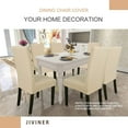 thumbnail image 2 of Stretch Chair Covers For Dining Chairs Set Of 4 Decorative Jacquard Dining Room Chair Covers Washable Kitchen Chair Slip Covers For Dining Room, Hotel, Party (4, Light Beige), 2 of 7