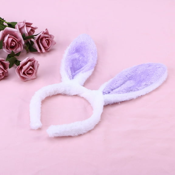 OATIPHO White Plush Bunny Headband Soft Fleece Fabric Hair Accessory for Decor