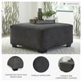 thumbnail image 3 of Bowery Hill Contemporary Fabric Gray Oversized Accent Ottoman, 3 of 7