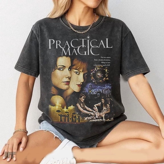 Practical Magic Inspired T-Shirt, Halloween Horror Movie Sally Gillian Witch Graphic Tee, Vintage 90s Whimsigoth Shirt
