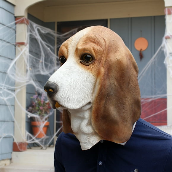 Couvre-visage d'Halloween, Doux pour la Peau, Résistant à l'Usure, Émulsion, Tête de Chien, Couvre-Visage d'Animal pour la Maison