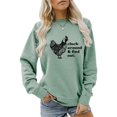thumbnail image 1 of Huaizzzy Haut à Imprimé Lettres et Poulet pour Femmes, Chandail à Col Rond Décontracté, Chandails en Molleton Confortables à Fermeture Éclair, Veste Contrastée à Fermeture Éclair Complète, Veste Habillée à Capuche Zippée pour Femmes, Vestes Graphiques, 1 of 3
