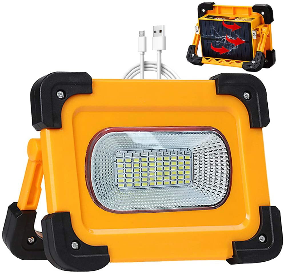100W 2000LM USB Solar LED COB Work Light Rechargeable Emergency Flood Lamp+Stand