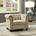thumbnail image 5 of Furniture of America Gabby Traditional 3-Piece Chenille Sofa Set in Ivory, 5 of 5