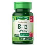 Nature's Truth B12 Vitamin 6000 mcg | 36 Tablets | Fast Dissolve Natural Berry Flavor
