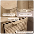 thumbnail image 3 of Wooden Nightstands 22" Wide Fluted Nightstand with Charging Station, Modern End Table for Living Room, Bedroom, Home Office, Wood 3 Drawer Dresser, Large Bedside Tables, Curved Profile Design,Bedsid, 3 of 11