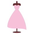 thumbnail image 2 of Cute Pink Cartoon Dress Wall Decal Sticker, Wallmonkeys Peel & Stick Vinyl Graphic (36 in H x 25 in W), 2 of 4
