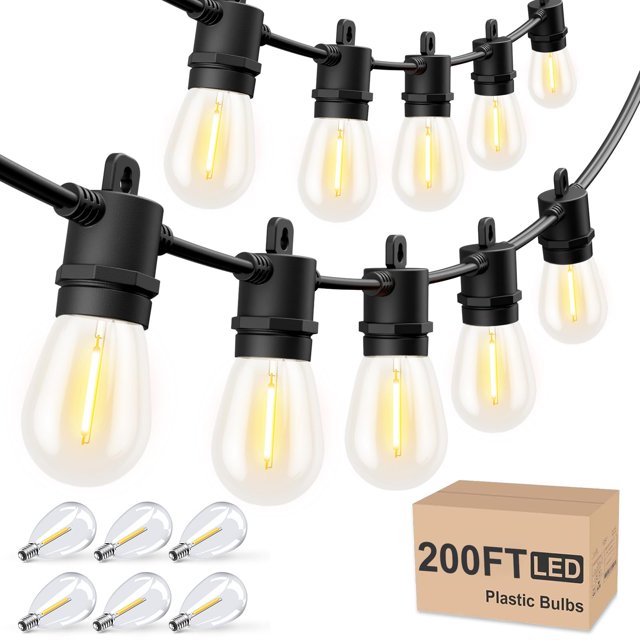 Guirnalda de luces para exteriores Svater 200 m con bombillas irrompibles IP65