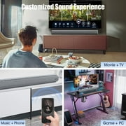 100W 28-inch Bluetooth 5.3 Sound Bar with HDMI, Home Theater Surround Sound System with Built-in Subwoofer for Smart TV with Remote, Brushed Finish Gray