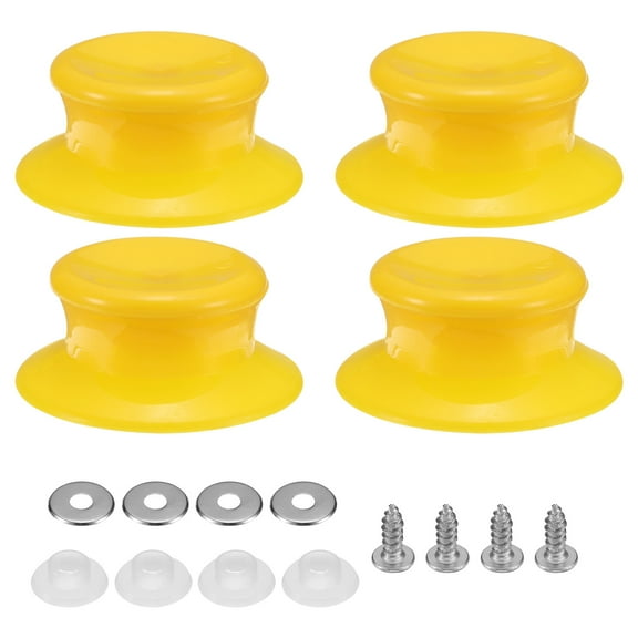 4pcs Pot Pan Lids Replacement Knob, Plastic Pan Cover Holding Handles for Skillets Cookware Covers, Yellow
