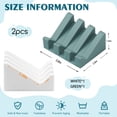 thumbnail image 5 of Silicone Soap Dish for Bar Soap Holder for Shower Bathroom Self Draining Waterfall Drying Tray Keep Soap Bars Dry Clean & Easy Cleaning (Green and White, 2), 5 of 6