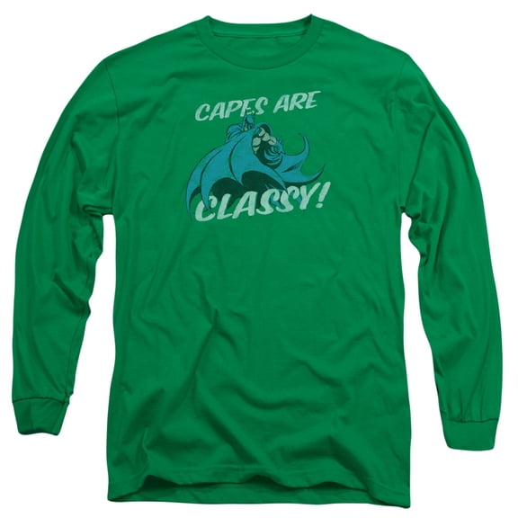 DC Comics Classy Long Sleeve Adult 18/1 T-Shirt Kelly Green