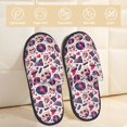 thumbnail image 2 of Fotbe Skull lips record Guitar Pantuflas Peludas para Mujer con Estampado, Zapatillas de Peluche, Zapatos de Invierno para Casa, Uso Interior y Exterior-Large, 2 of 8