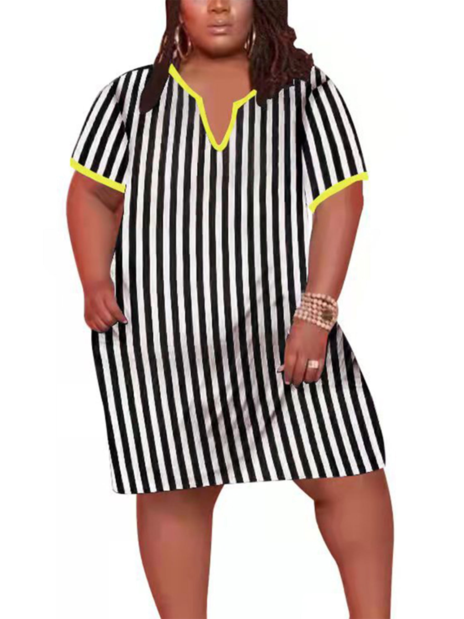 Fashion Dresses Midi Dresses Steps Midi Dress striped pattern casual look 