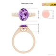 thumbnail image 5 of ANGARA Natural Oval 2.28 ct Amethyst Ring with Flush-Set Diamonds in 14K Rose Gold for Women (Size-10x8mm) | February Birthstone, Birthday, Anniversary, Jewelry Gift for Women | Natural Amethyst Ring, 5 of 9