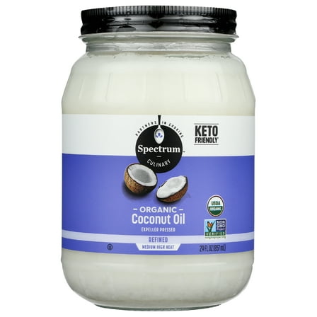 Pack of 6, Spectrum Naturals Refined Organic Coconut Oil, 29 fl oz